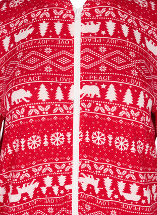 Hooded Christmas print jumpsuit with zip, Christmas AOP, Packshot image number 2