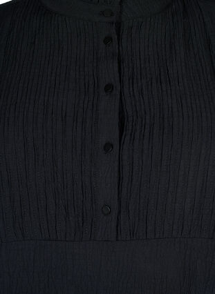 Long-sleeved blouse with ruffle collar, Black, Packshot image number 2