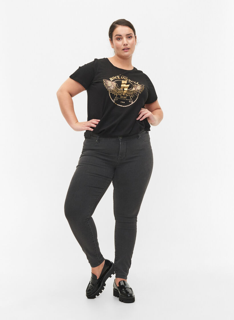 Jeggings in cotton blend, Grey Denim, Model image number 0