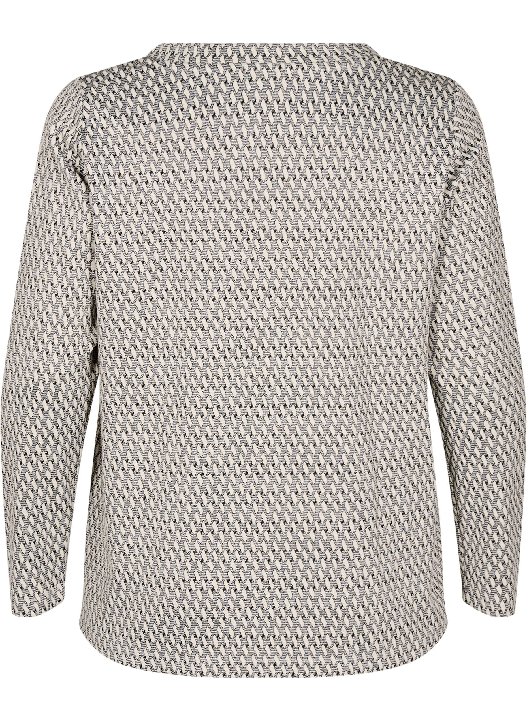 Zizzifashion Blouse with patterned texture and glitter thread, Grey, Packshot image number 1