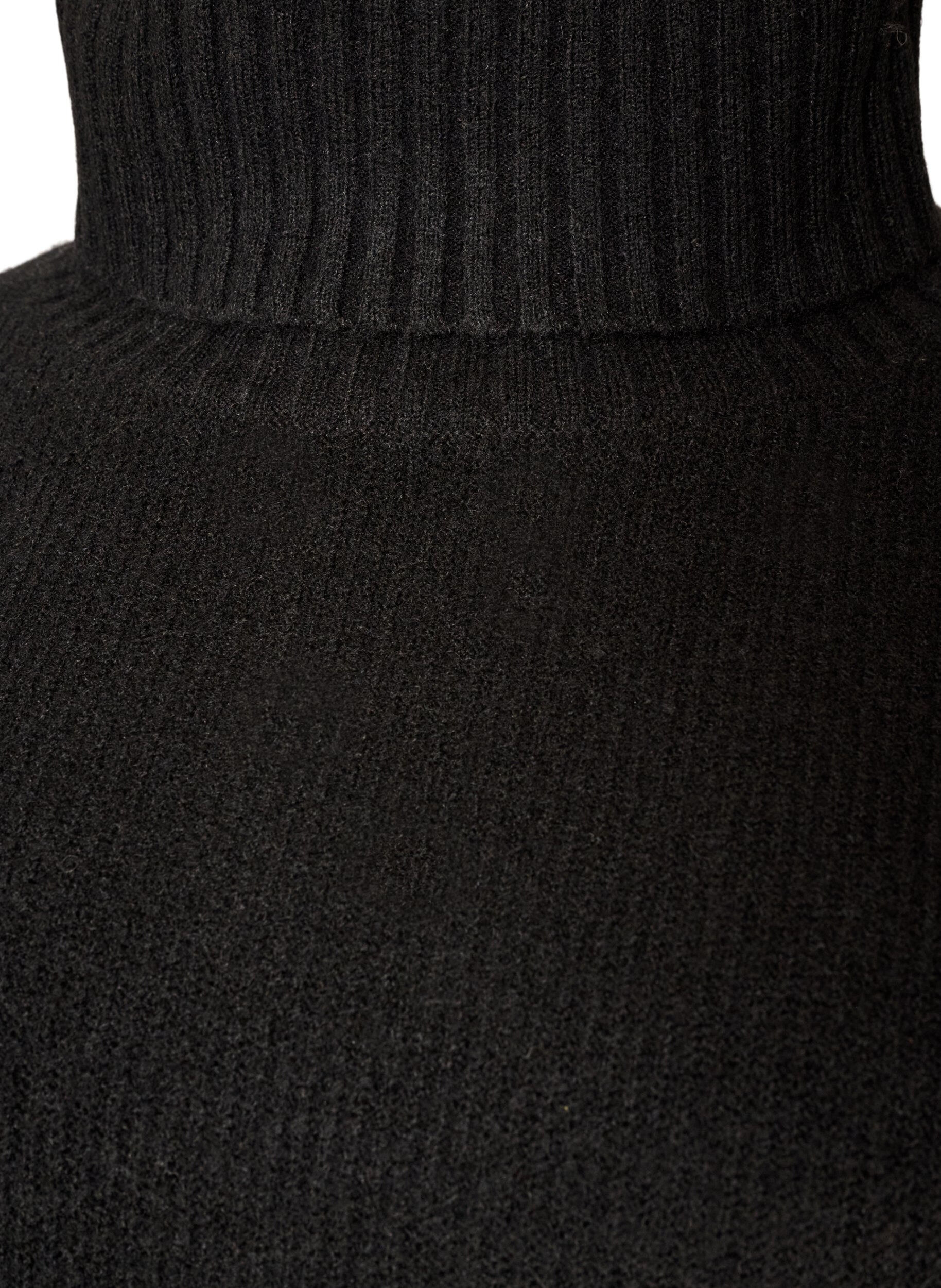 ZizzifashionLoose knit jumper with a turtleneck, Black, Packshot image number 2
