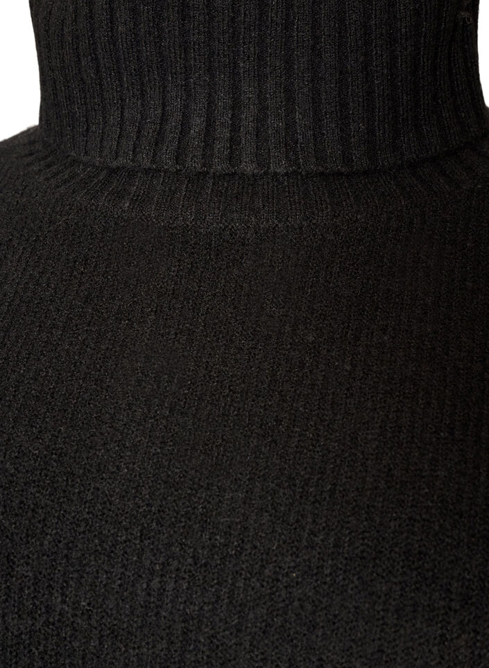 Loose knit jumper with a turtleneck, Black, Packshot image number 2