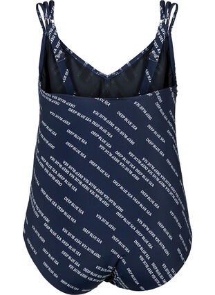 Printed swimsuit with v-neck, Night Sky Comb, Packshot image number 1