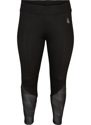 Cropped workout leggigs, Black, Packshot image number 0