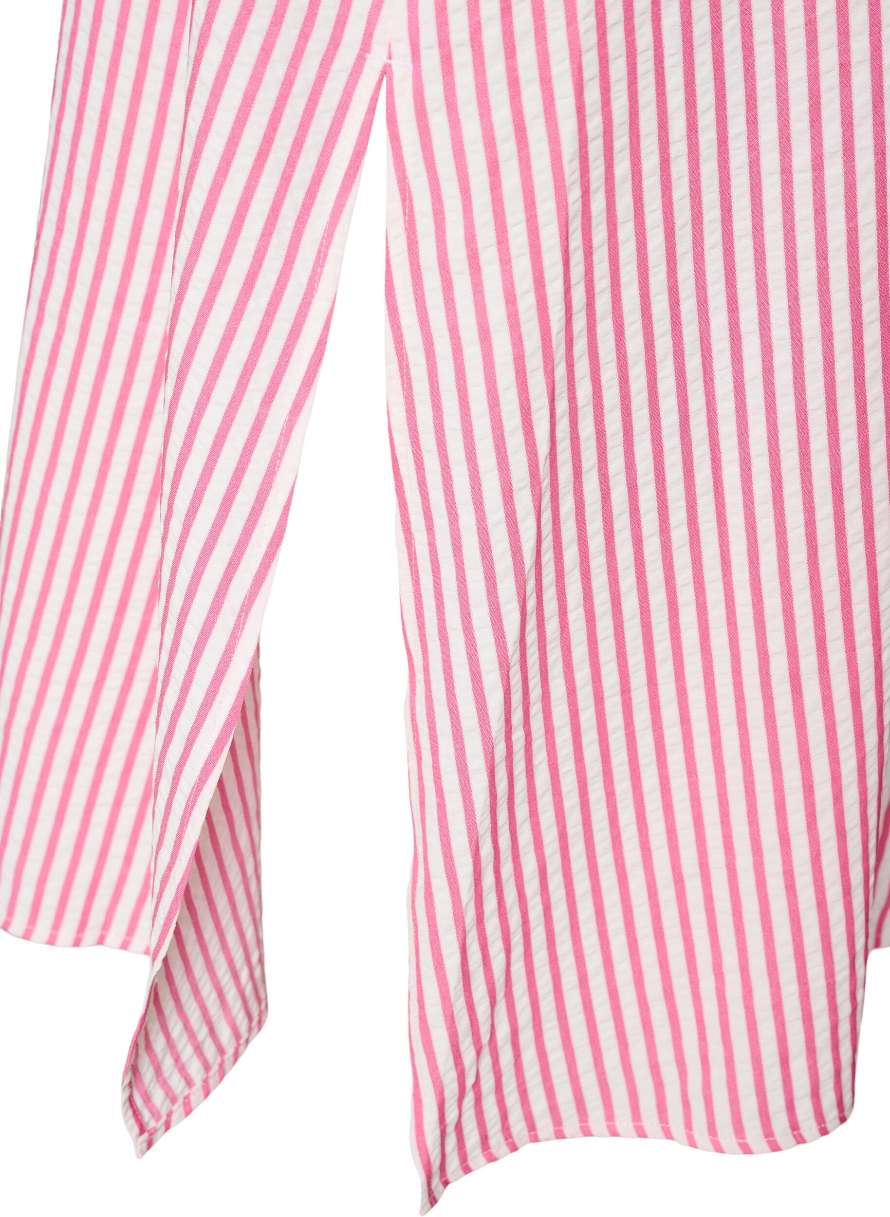 Zizzifashion Ankle-length shirt dress with tie belt and stripes, Pink, Packshot image number 3