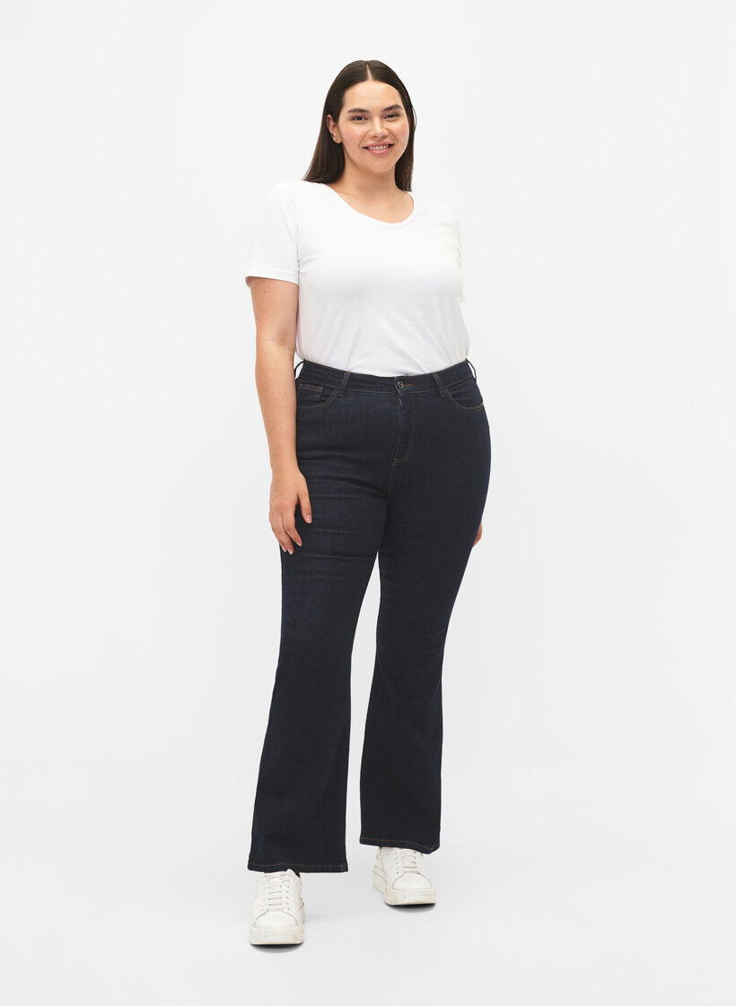 High-waisted Ellen bootcut jeans, Blue, Model image number 0