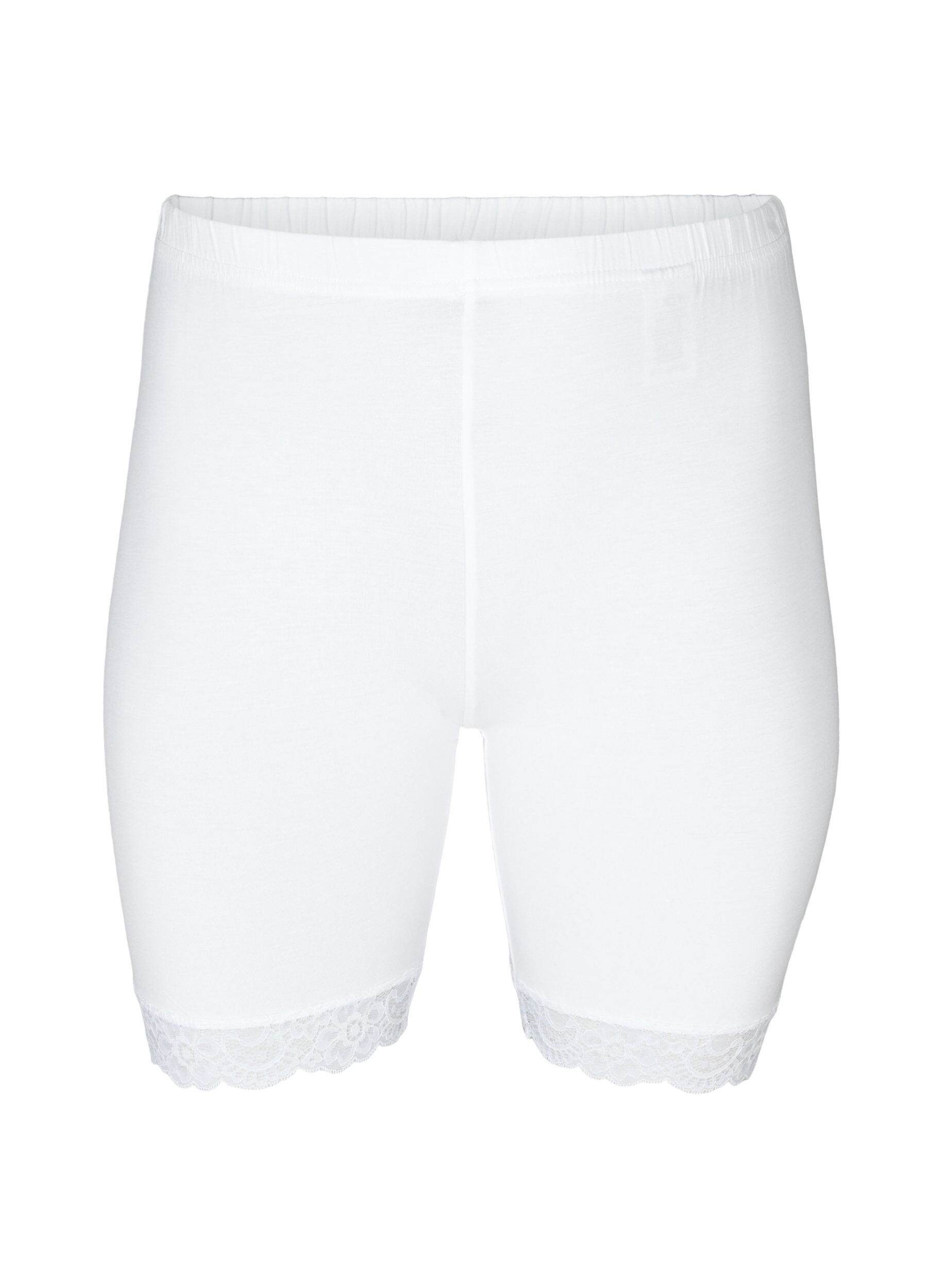 Cycling shorts with lace trim