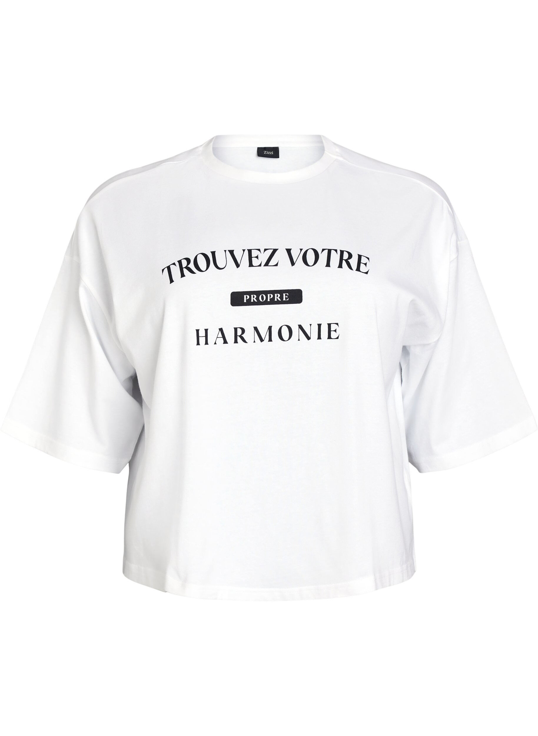 Zizzifashion Short T-shirt with a loose fit, White, Packshot image number 0