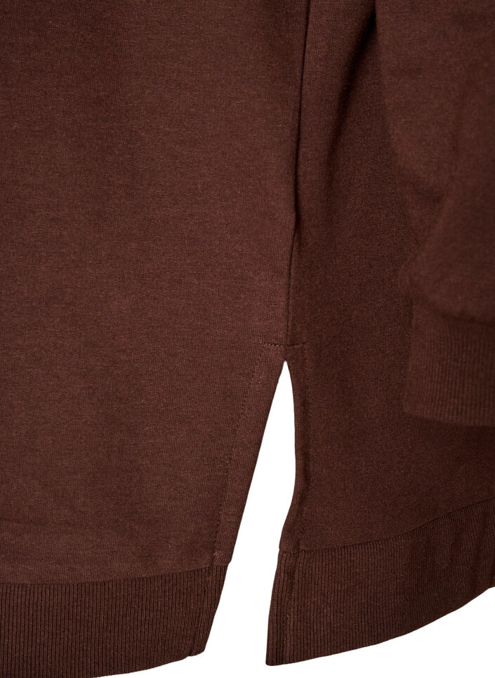 Hoodie with a terry text motif, Brown, Packshot image number 3