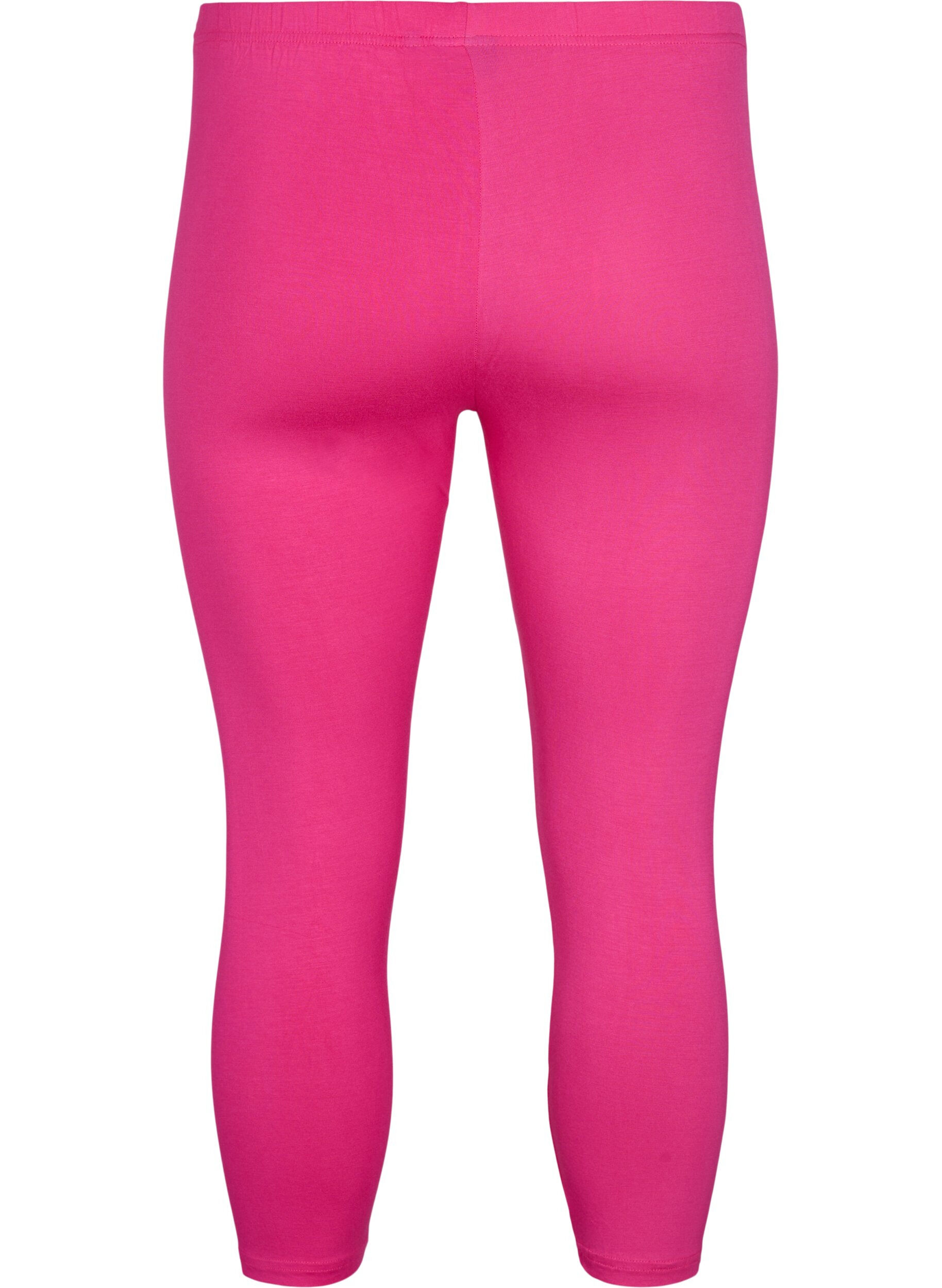 Zizzifashion Basic 3/4 leggings in viscose, Pink, Packshot image number 1