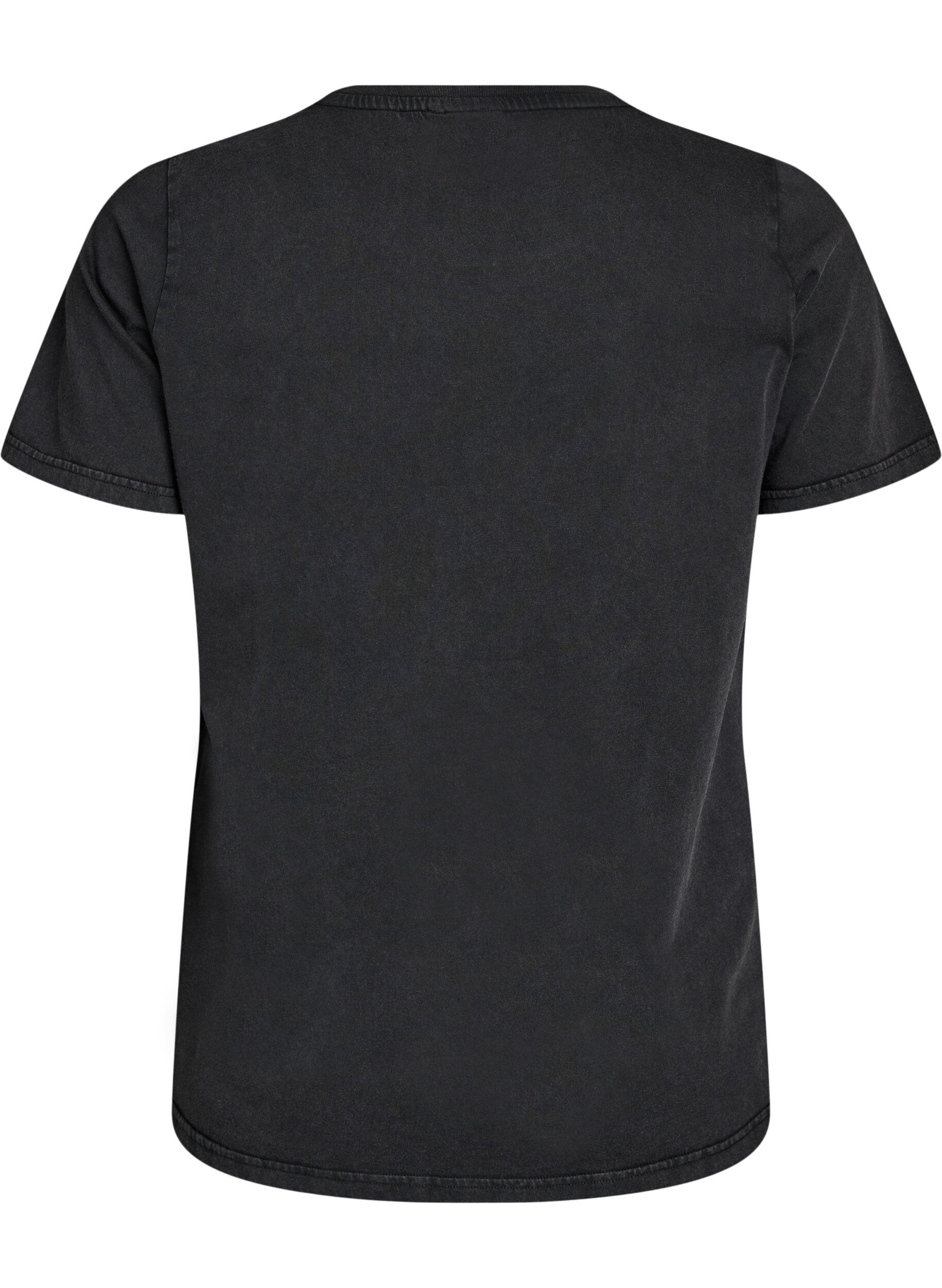 Zizzifashion Organic cotton T-shirt with rock print, Black, Packshot image number 1