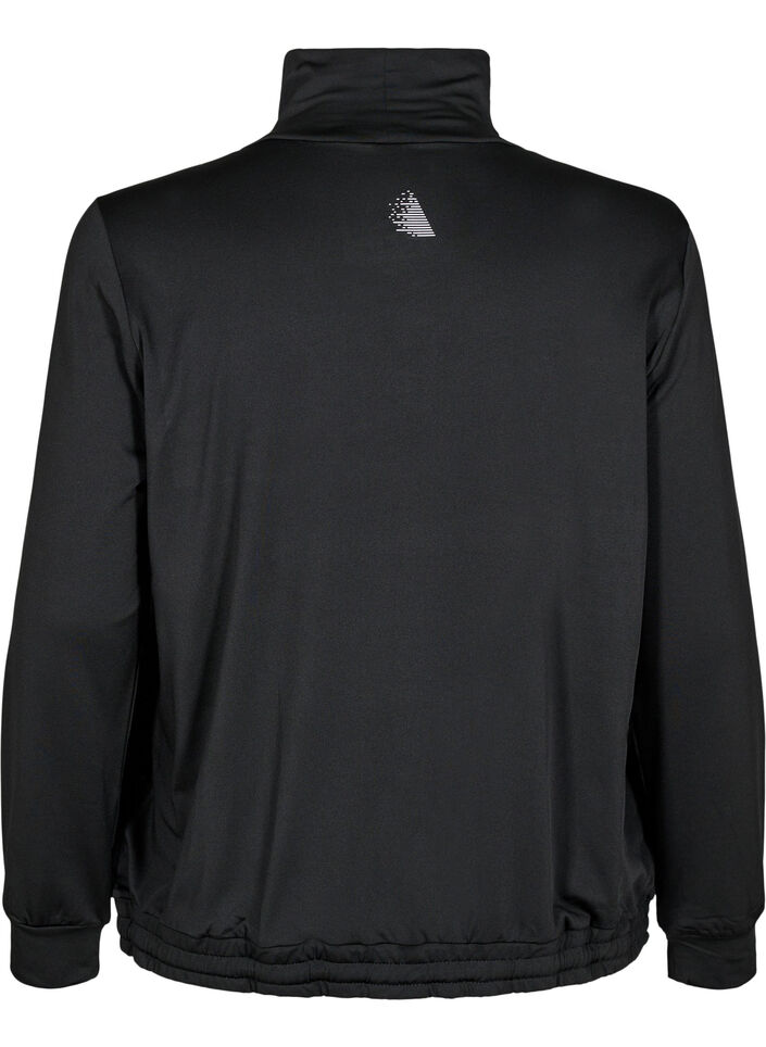 High-neck workout top, Black, Packshot image number 1