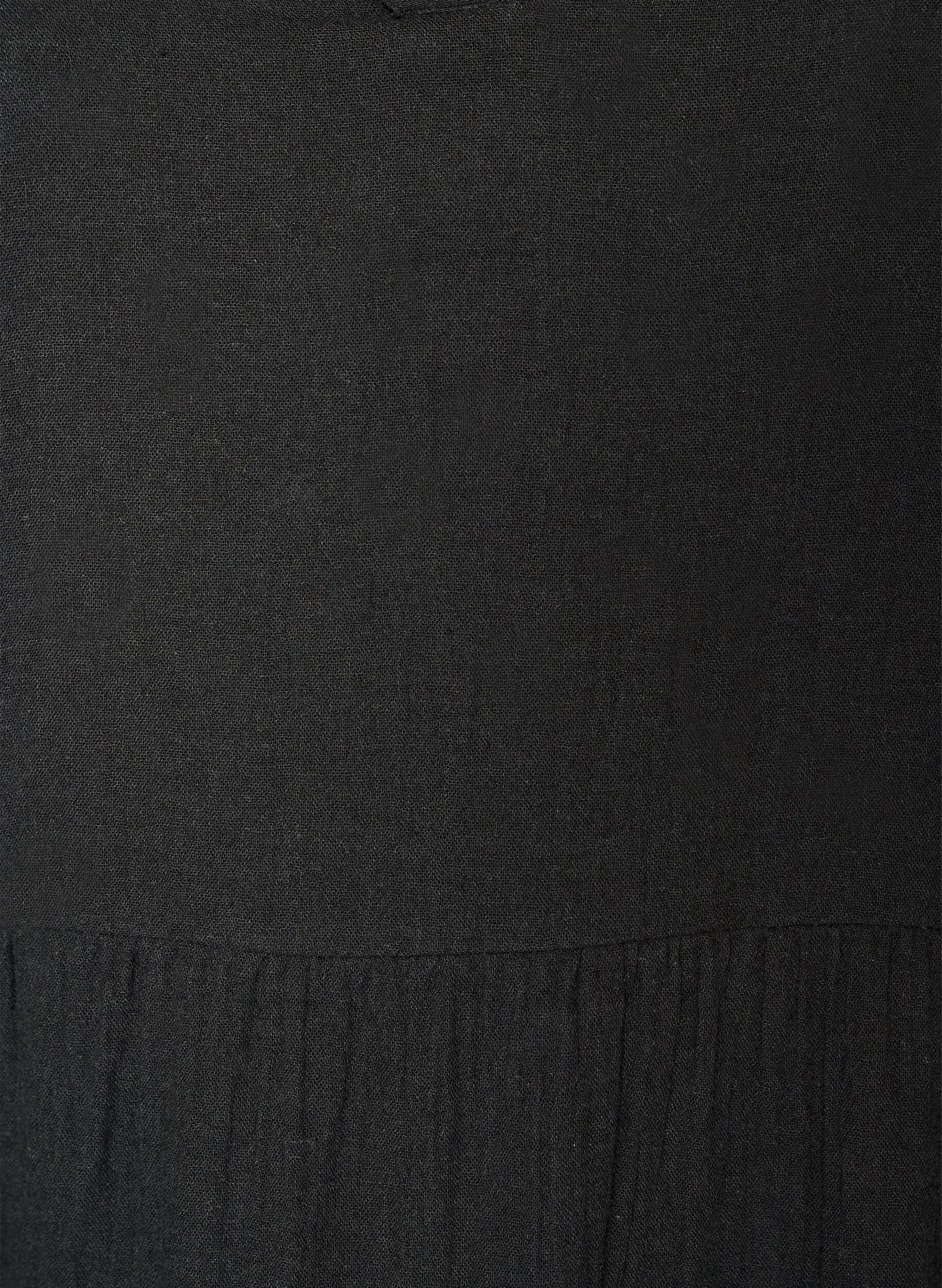 Zizzifashion A-line midi dress in cotton muslin, Black, Packshot image number 2