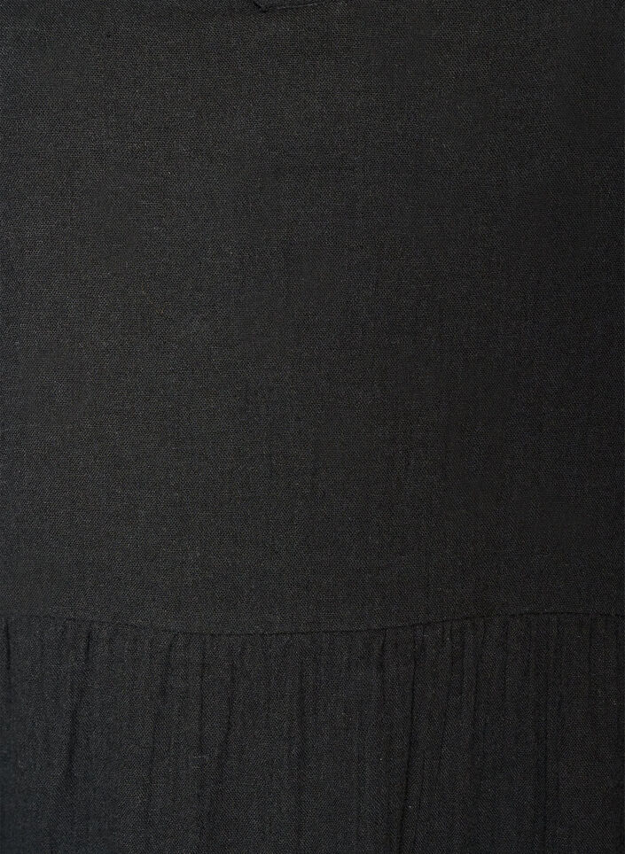 A-line midi dress in cotton muslin, Black, Packshot image number 2