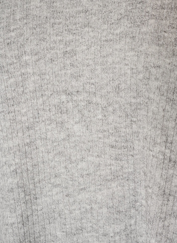 Jersey blouse with ribbed texture and V-neck, Grey, Packshot image number 2