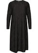 Midi dress with a wavy texture and long sleeves, Black, Packshot image number 0
