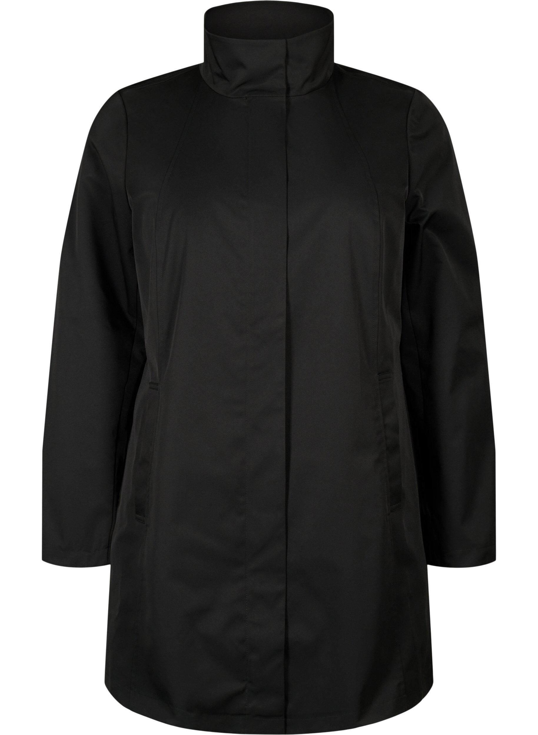 Zizzifashion Jacket with pockets and high collar, Black, Packshot image number 0