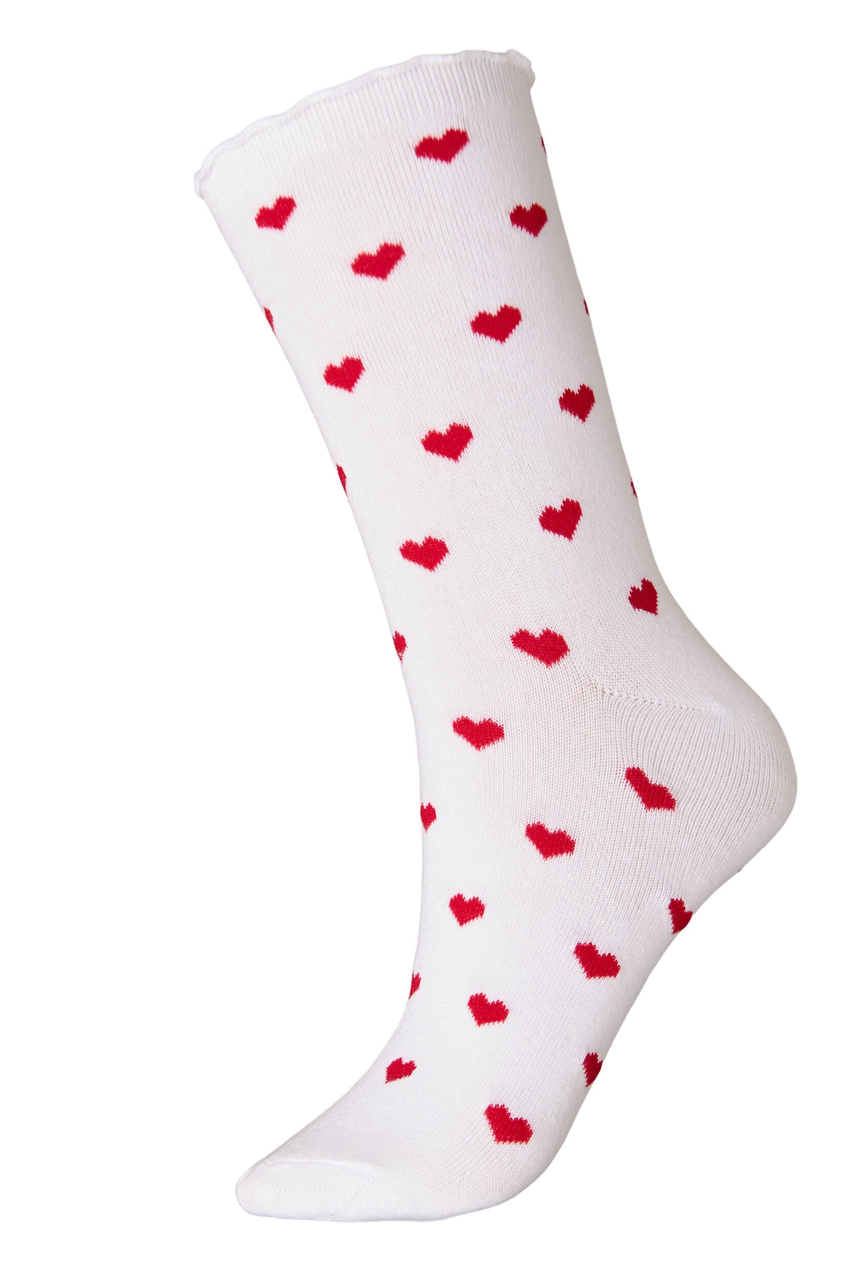 Zizzifashion Cotton socks with patterns, White, Packshot image number 0