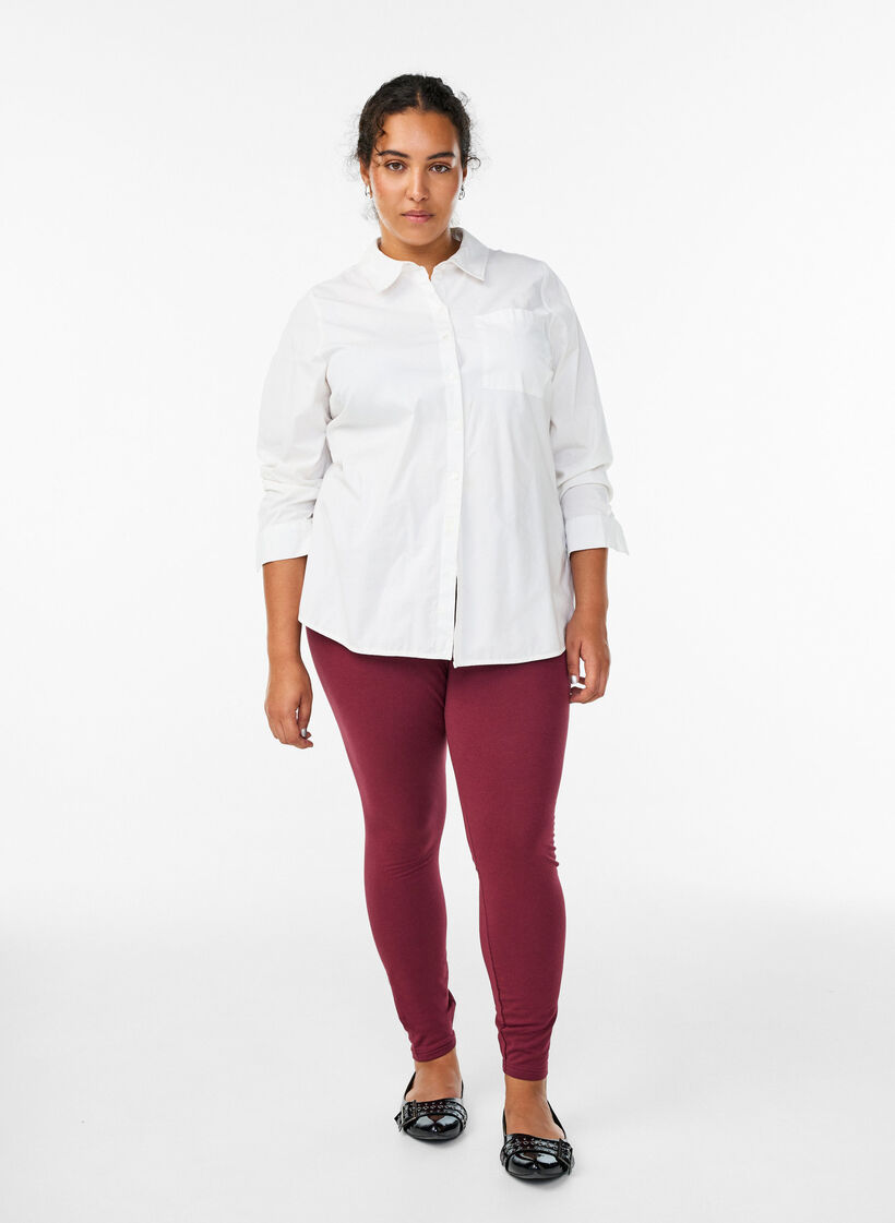 Cotton leggings with lining, Dark Bordeaux, Model image number 1