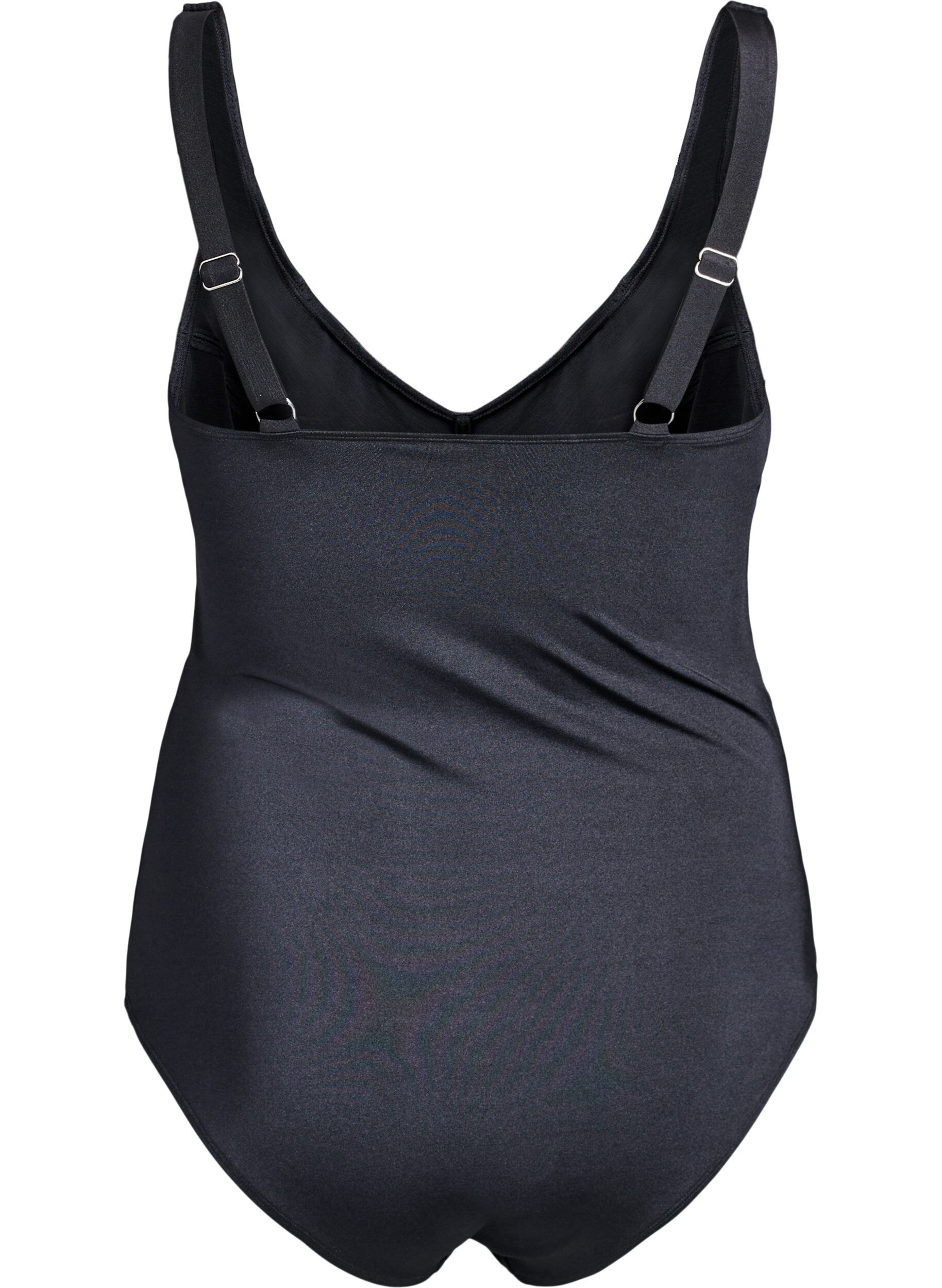 Zizzifashion V-neck swimsuit, Black, Packshot image number 1