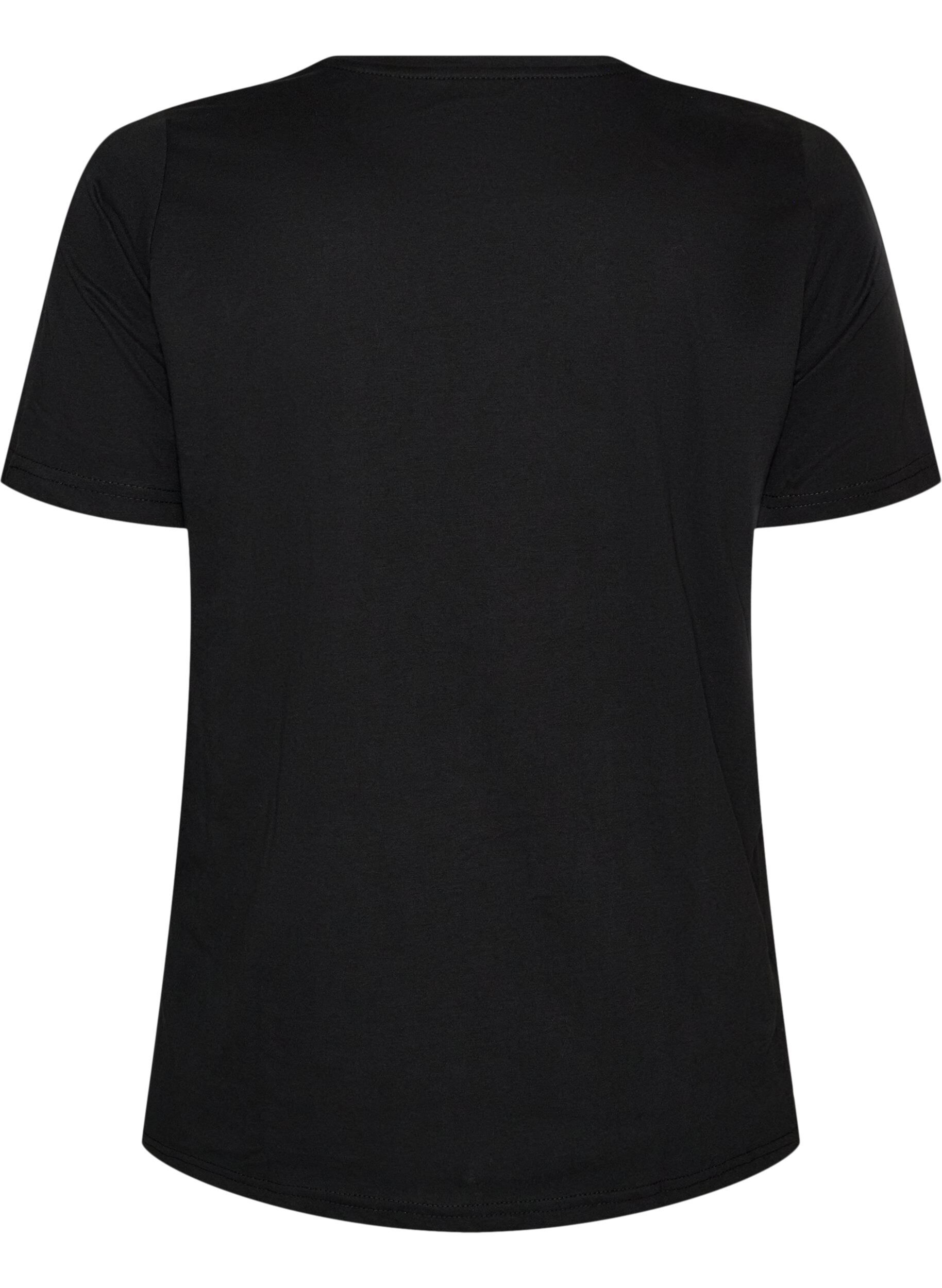 ZizzifashionT-shirt with motif, Black, Packshot image number 1
