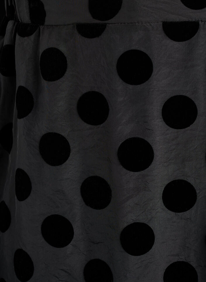 Midi skirt in organza-look with velvet dots, Black, Packshot image number 2