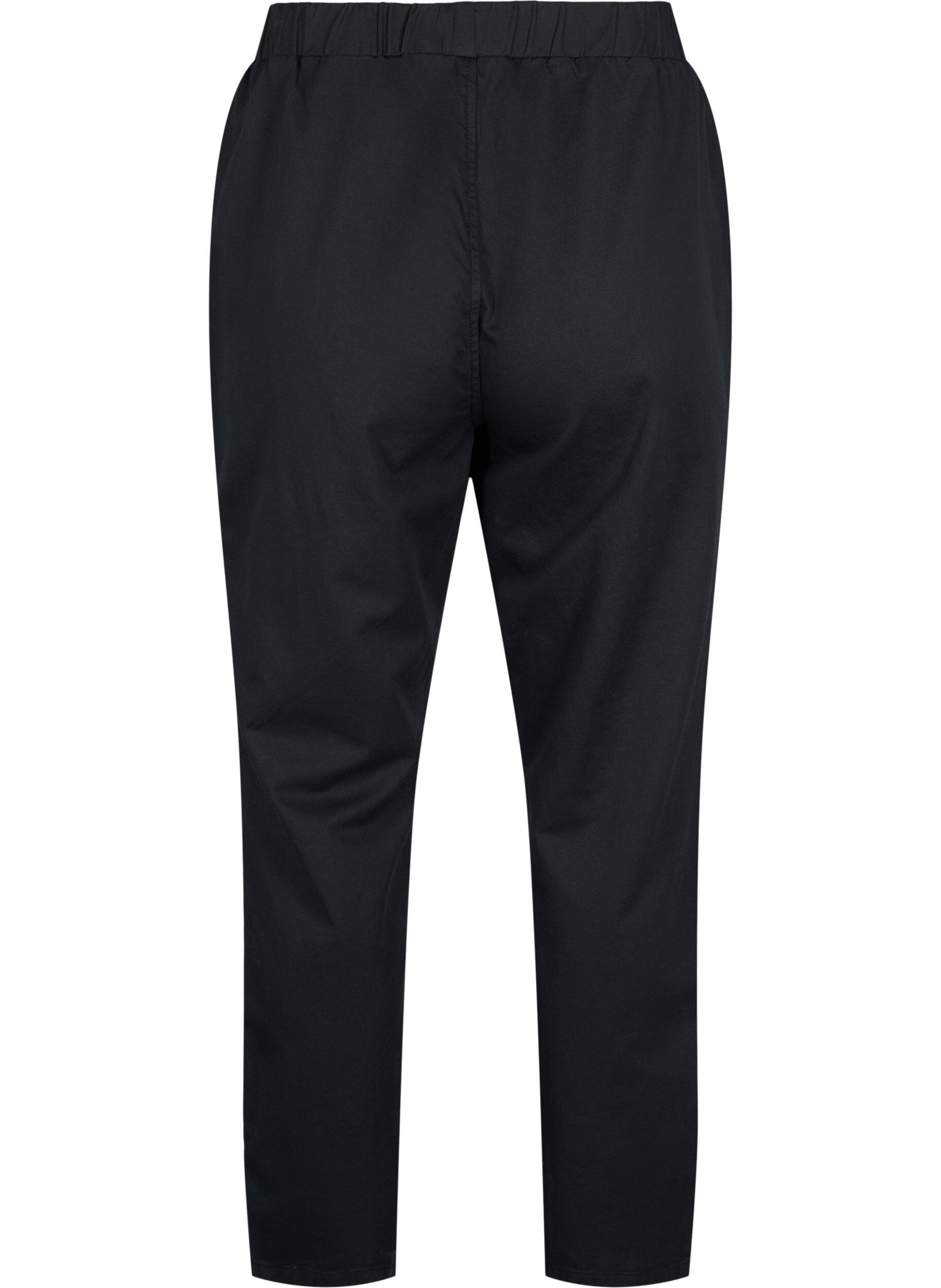 Zizzifashion Cotton and linen trousers with pockets, Black, Packshot image number 1