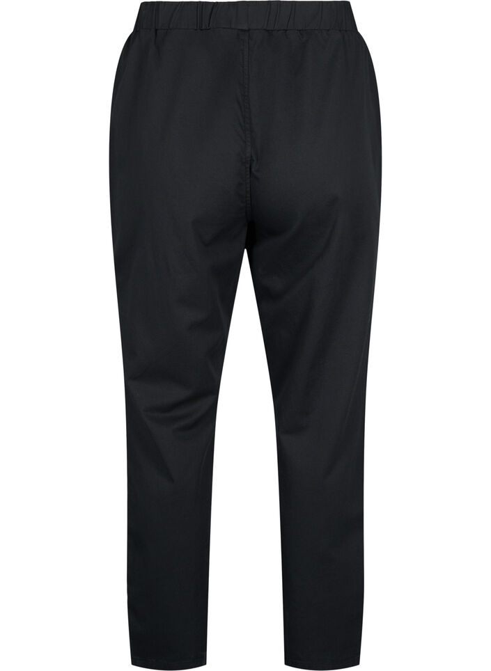 Cotton and linen trousers with pockets, Black, Packshot image number 1