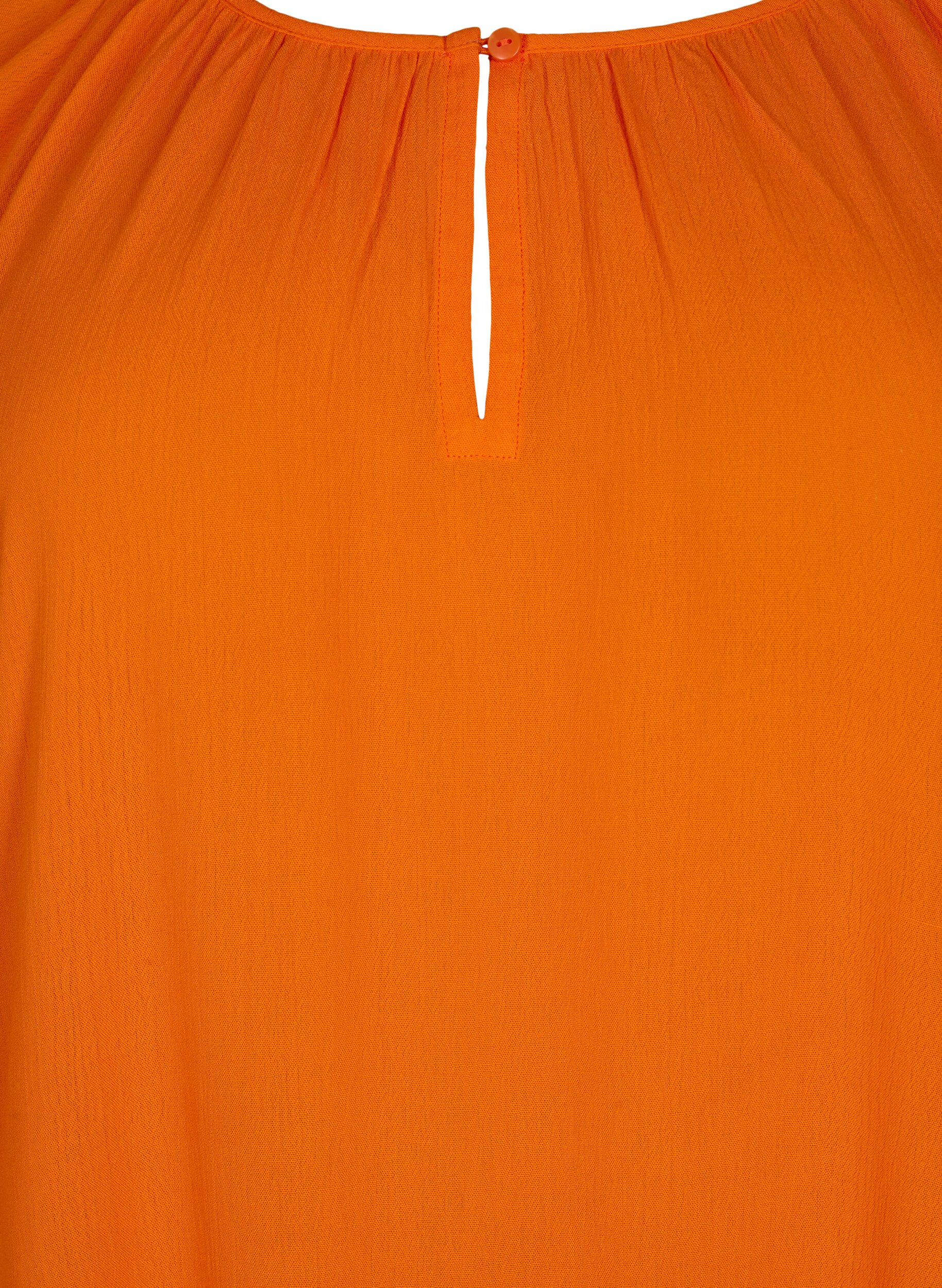 Zizzifashion Viscose tunic with 3/4 sleeves, Orange, Packshot image number 2