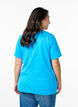 Basic cotton T-shirt with round neck, Blue, Model image number 2
