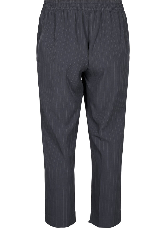 FLASH - Loose trousers with pockets, Dark Grey Mel Stripe, Packshot image number 1
