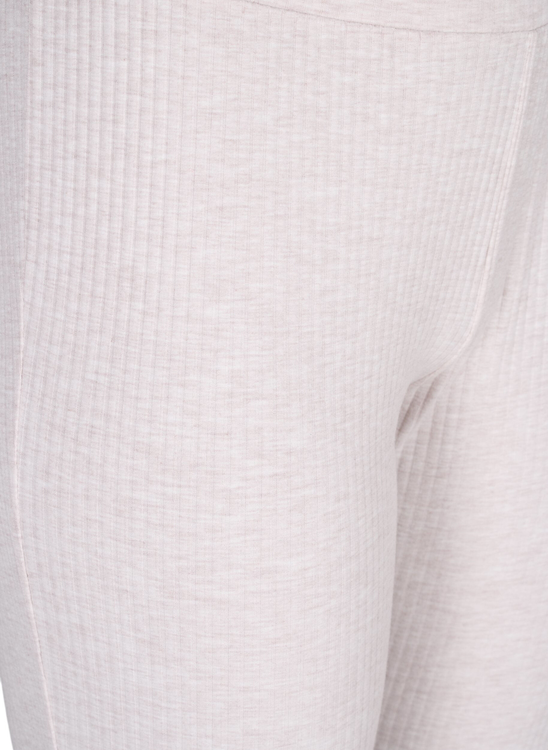 Zizzifashion Tight-fitting trousers in rib, Natural M&eacute;lange, Packshot image number 2
