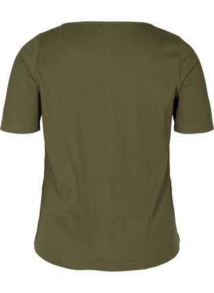 Short-sleeved T-shirt with buttons, Ivy Green , Packshot image number 1