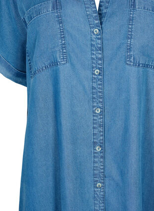 Short sleeve shirt dress in lyocell (TENCEL™), Medium Blue Denim, Packshot image number 2