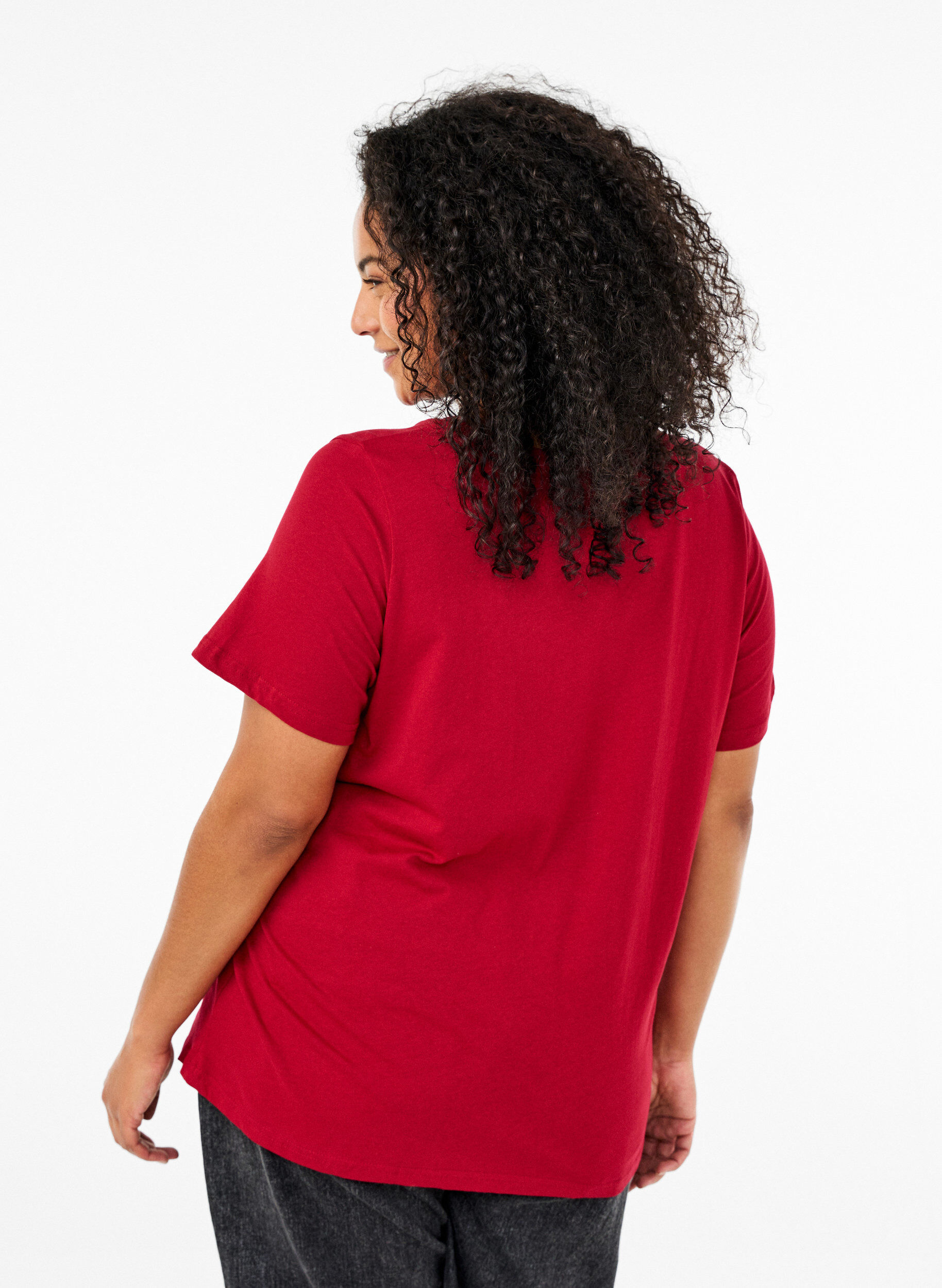 Zizzifashion Christmas t-shirts in 100% cotton, Tango R.w.Candy Cane, Model image number 1