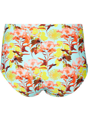 Printed bikini bottoms with extra high waist, Bright Flower, Packshot image number 1