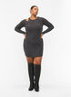 Long sleeve cut-out dress with glitter, B.w. Silver Stripes, Model image number 3