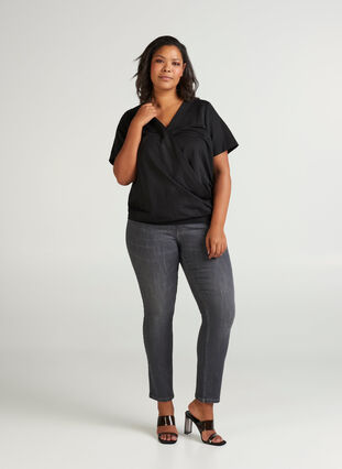 Top with short sleeves, Black, Model image number 2