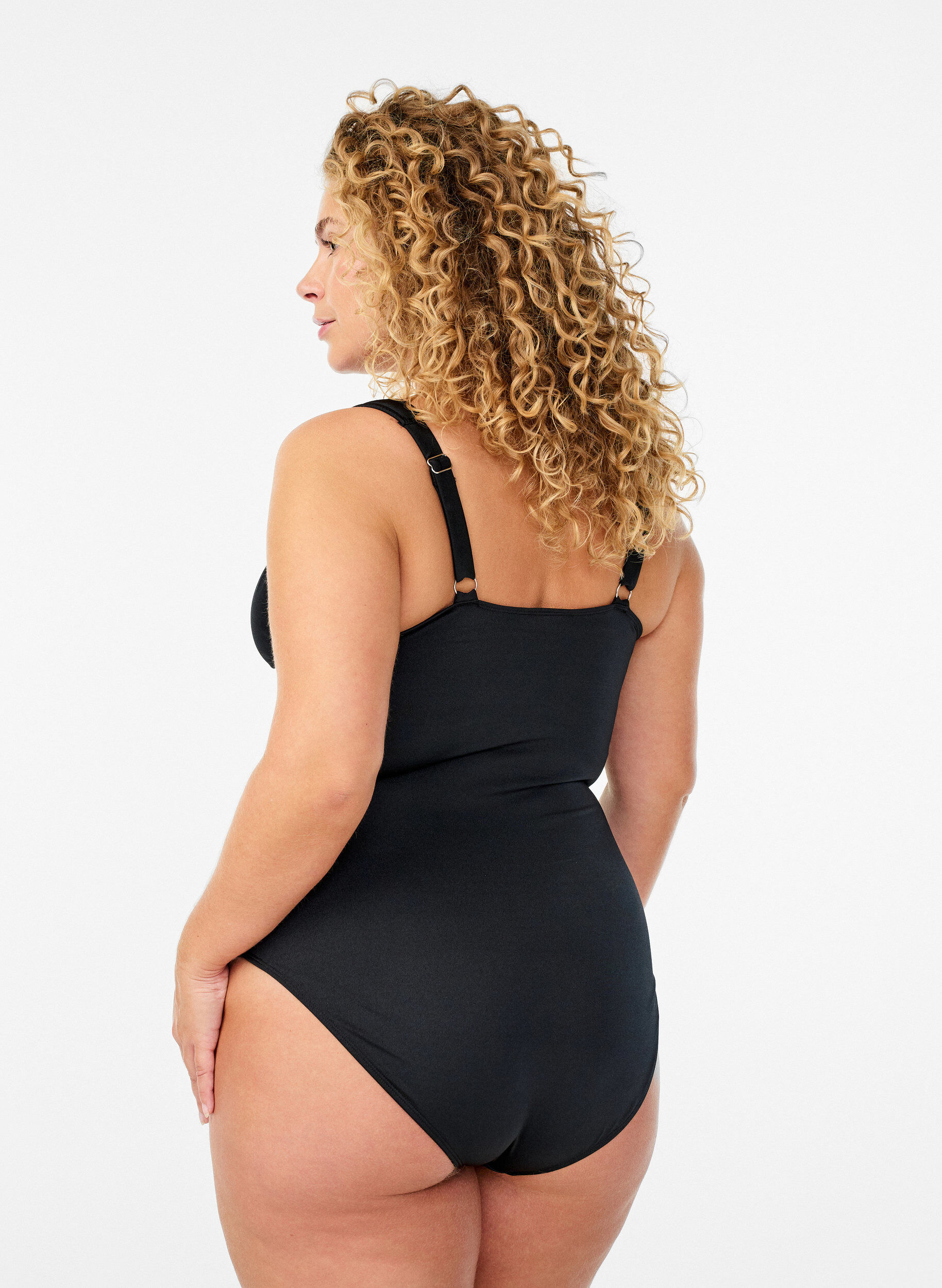 Zizzifashion V-neck swimsuit, Black, Model image number 1