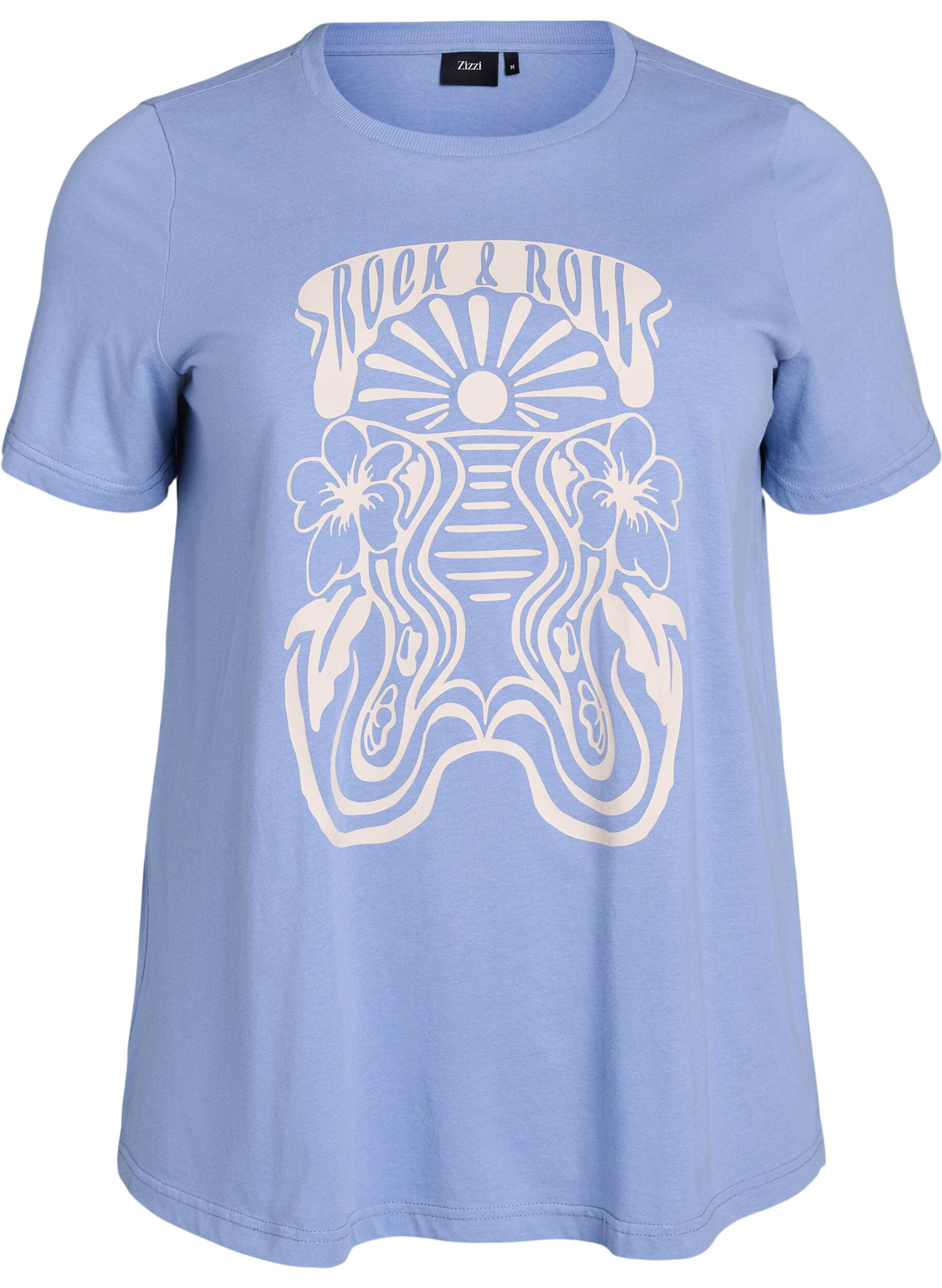 Zizzifashion T-shirt with retro print, Blue, Packshot image number 0