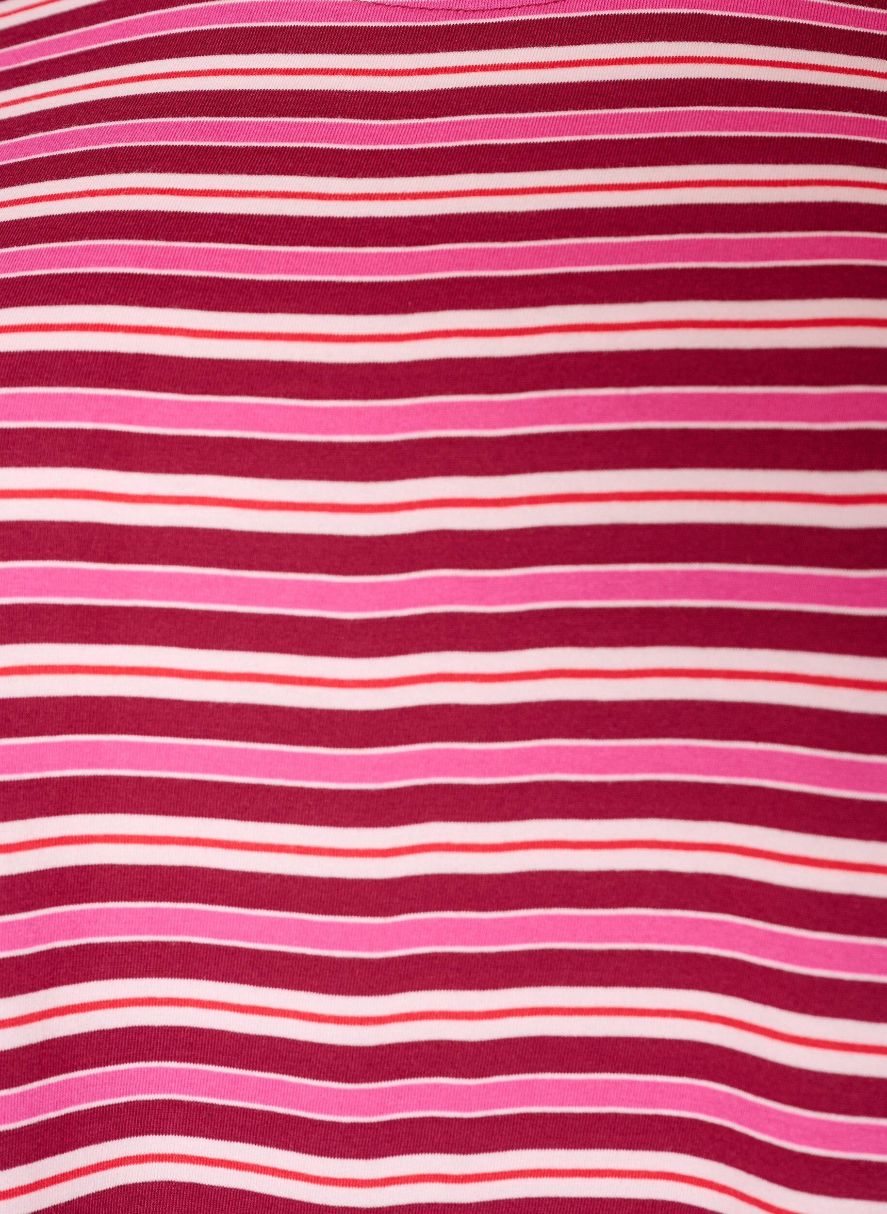 Zizzifashion Striped organic cotton T-shirt, Red, Packshot image number 2