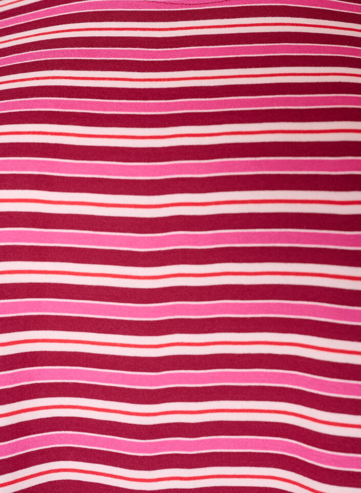 Striped organic cotton T-shirt, Red, Packshot image number 2