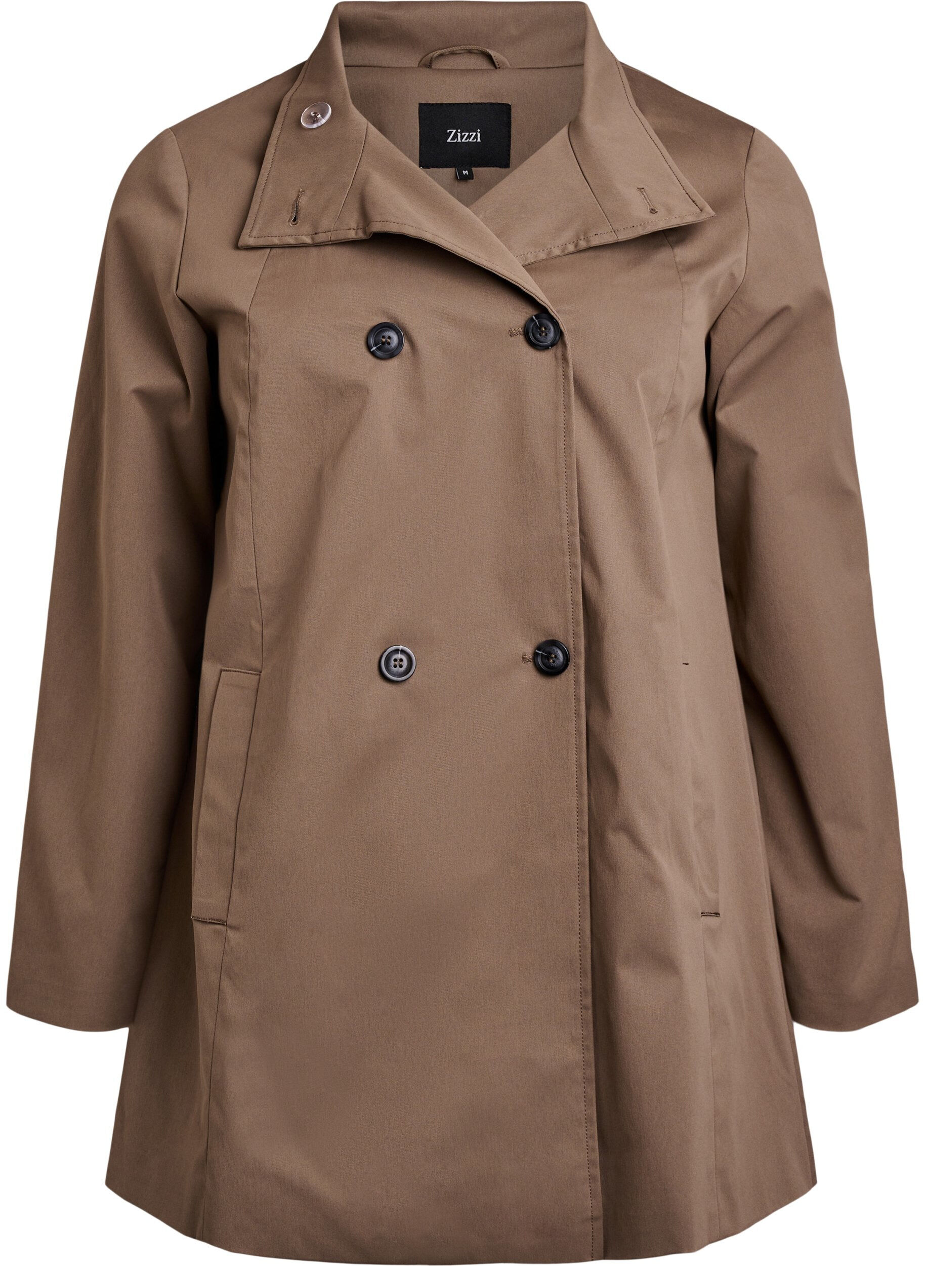 Zizzifashion Water-repellent A-line spring jacket, Brown, Packshot image number 0