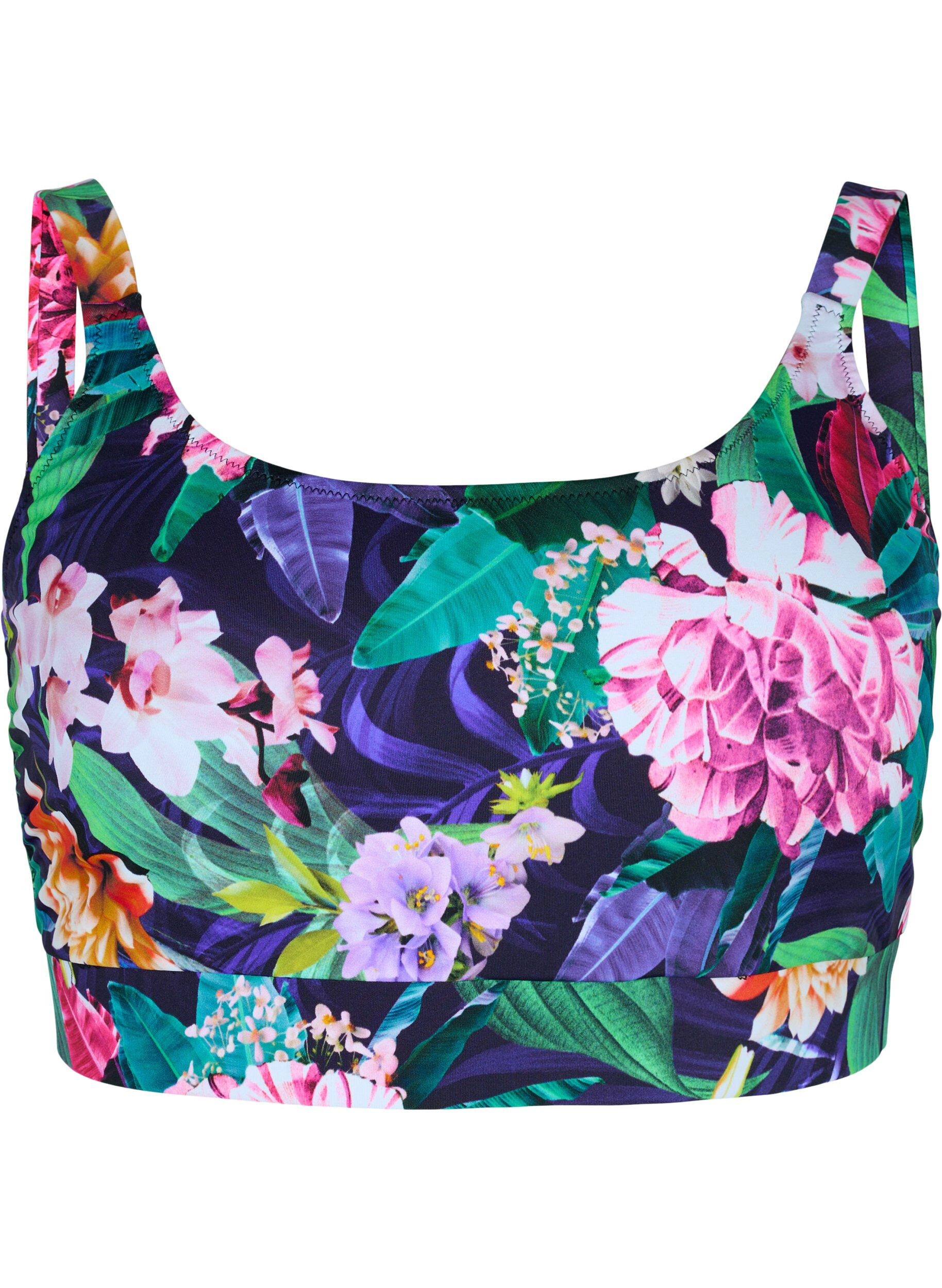 Zizzifashion Bikini top with adjustable shoulder straps, Flower Print, Packshot image number 0