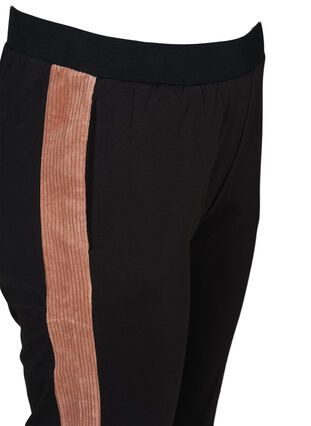 Sweatpants with a velour detail, Black w. Burlwood, Packshot image number 2