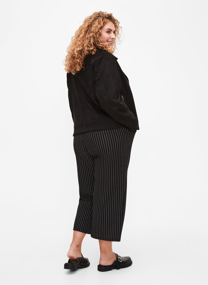 Loose trousers with 7/8 length, Black, Model image number 1