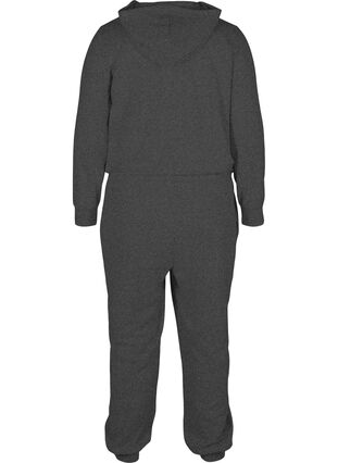 Jumpsuit with hood and drawstring, Dark Grey Melange, Packshot image number 1