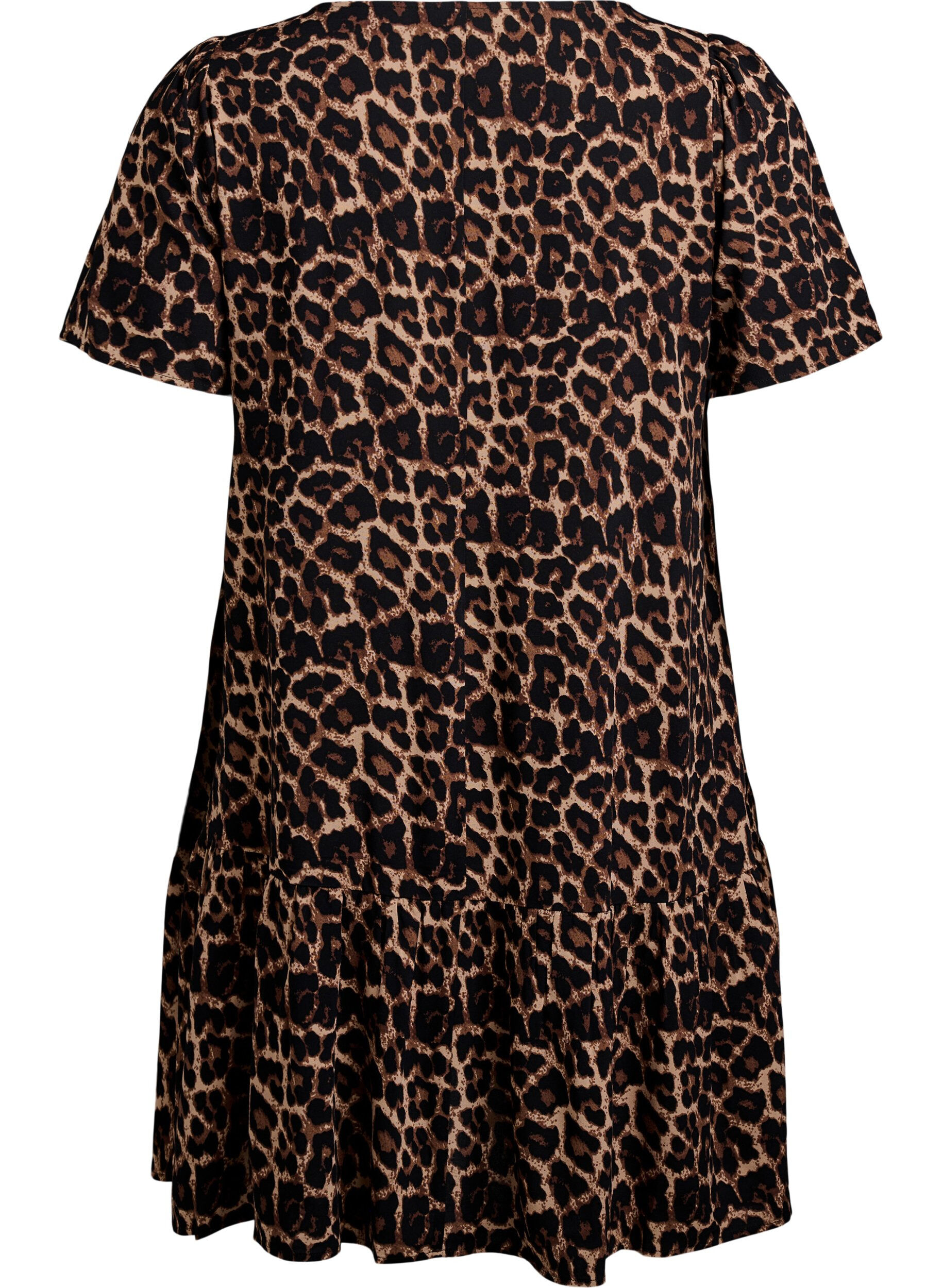 Zizzifashion FLASH - Dress in viscose with cutline, Brown, Packshot image number 1