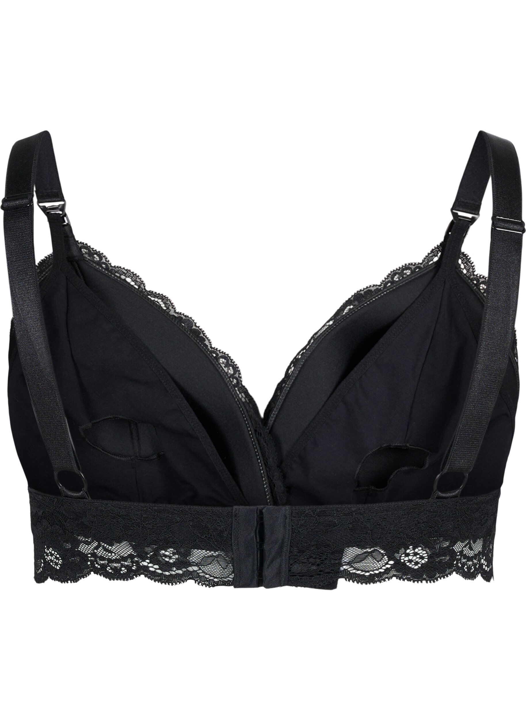 Zizzifashion Nursing bra with lace, Black, Packshot image number 1