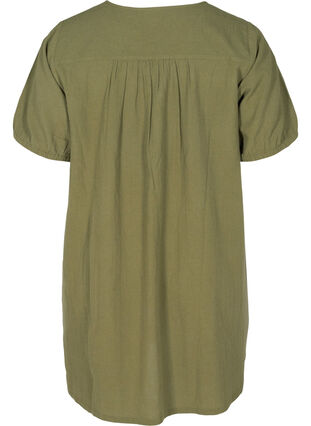 Short-sleeved tunic in cotton, Ivy Green, Packshot image number 1
